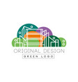 original city logo design with high-rise buildings vector image