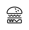 burger icon isolated contour symbol vector image vector image