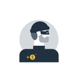 criminal man side view thief turned head outlaw vector image
