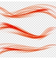abstract red wave set on transparent background vector image vector image