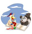 animals reading books vector image
