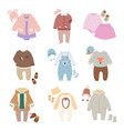 funny baby kids clothes icon set vector image