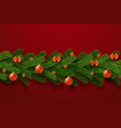 merry christmas garland isolated red background vector image