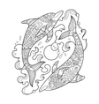 dolphin coloring book for adults vector image vector image