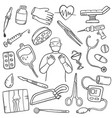 surgery doodle hand drawn set collections vector image