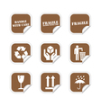 brown fragile stickers vector image vector image