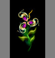 glowing modern flower pattern colorful vector image