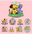 pet badge graphic sticker set domestic vector image vector image