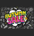autumn sale message in pop art style vector image vector image
