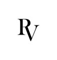rv letter logo icon vector image