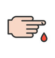 hurt bleeding finger simple outline icon medical vector image