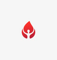 person fire logotype human flame logo vector image