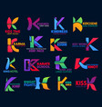 k icons corporate identity geometric flat color vector image vector image