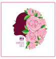 womans face in flower vector image vector image