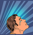 a crying man human emotions sad mood sadness vector image vector image