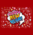 happy new year word bubble vector image vector image