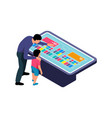 isometric interactive panel icon vector image vector image