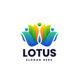 logo lotus gradient colorful style vector image