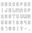 isometric alphabet and numbers vector image
