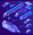 3d isometric ultra violet urban transportation vector image
