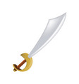 antique pirate sabre with golden grip and steel vector image