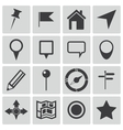 black map icons set vector image vector image