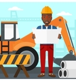 engineer holding a blueprint vector image