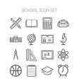 set of simple icons for school and education vector image