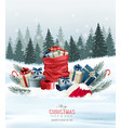 holiday christmas background with a sack full vector image