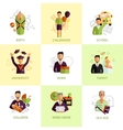human life stages icons set flat vector image vector image