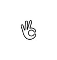 ok hand gesture icon logo line outline monoline vector image