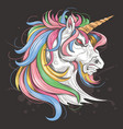 unicorn full color rainbow vector image vector image
