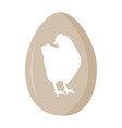 easter egg decorated with white hen silhouette vector image vector image