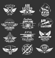 aviation heraldic icons isolated labels vector image vector image