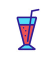 beach cocktail icon isolated contour vector image