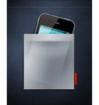 cell phone in a pocket of jeans vector image vector image
