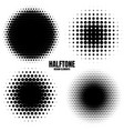 circle halftone design elements with black dots vector image