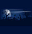 old scary cemetery with gravestones and crosses vector image