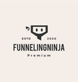 funneling ninja hipster vintage logo icon vector image