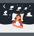 woman sleeping concept vector image vector image