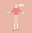 woman smile with welcome message bubble vector image