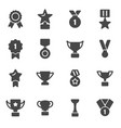 black trophy and awards icons set vector image