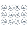 shoes line icons on white vector image