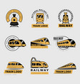 train logo railway transport symbols collection vector image