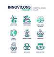 ecology - modern color single line icon set vector image vector image