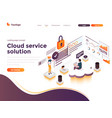 flat color modern isometric concept - cloud vector image vector image