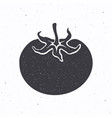 tomato with a stem silhouette vector image vector image