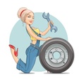 beautiful girl mechanic vector image