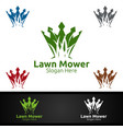 king lawn mower logo for mowing gardener vector image