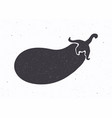 silhouette eggplant with a stem vector image vector image